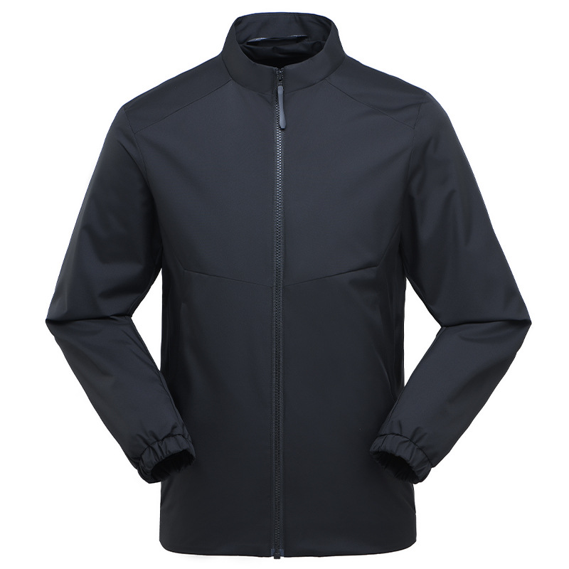 A prueba de viento, impermeable, antiestático, chaqueta con cremallera YKK, chaqueta ejecutiva de negocios de otoño de hombre, log personalizado de alto nivel