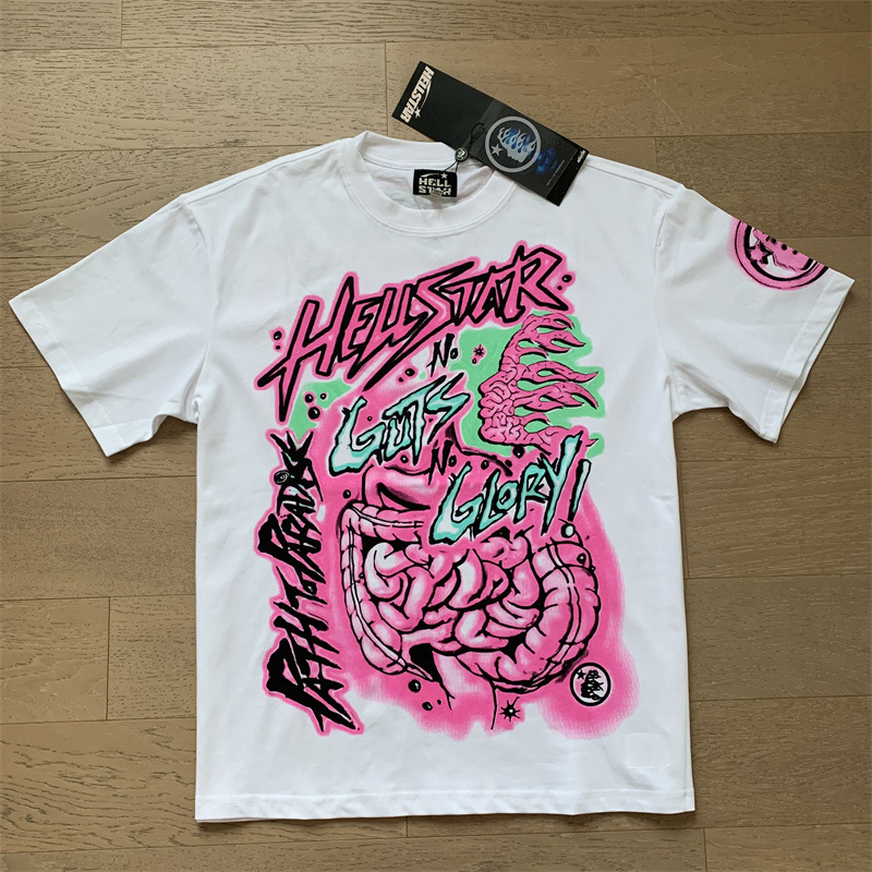 美潮地獄の星insと同じレトロなプリント上着男女のカジュアルなファッション綿の水洗い半袖tシャツ|undefined
