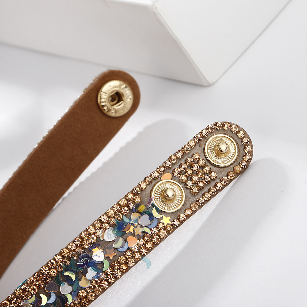 wholesale jewelry retro star moon flower piece inlaid diamond bracelet nihaojewelry