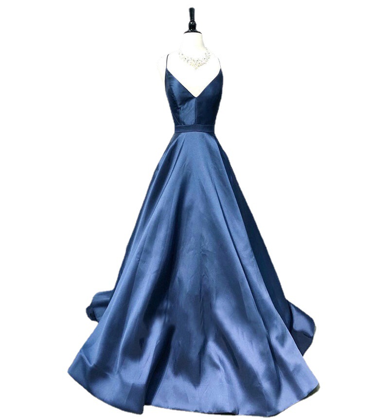 Europa y América del comercio exterior Amazon AliExpress deseo sexy nuevo satén largo elegante vestido sexy