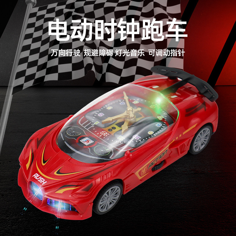 Reloj universal eléctrico para niños coche deportivo de música colorida iluminación modelo de carreras de automóviles de niños al por mayor