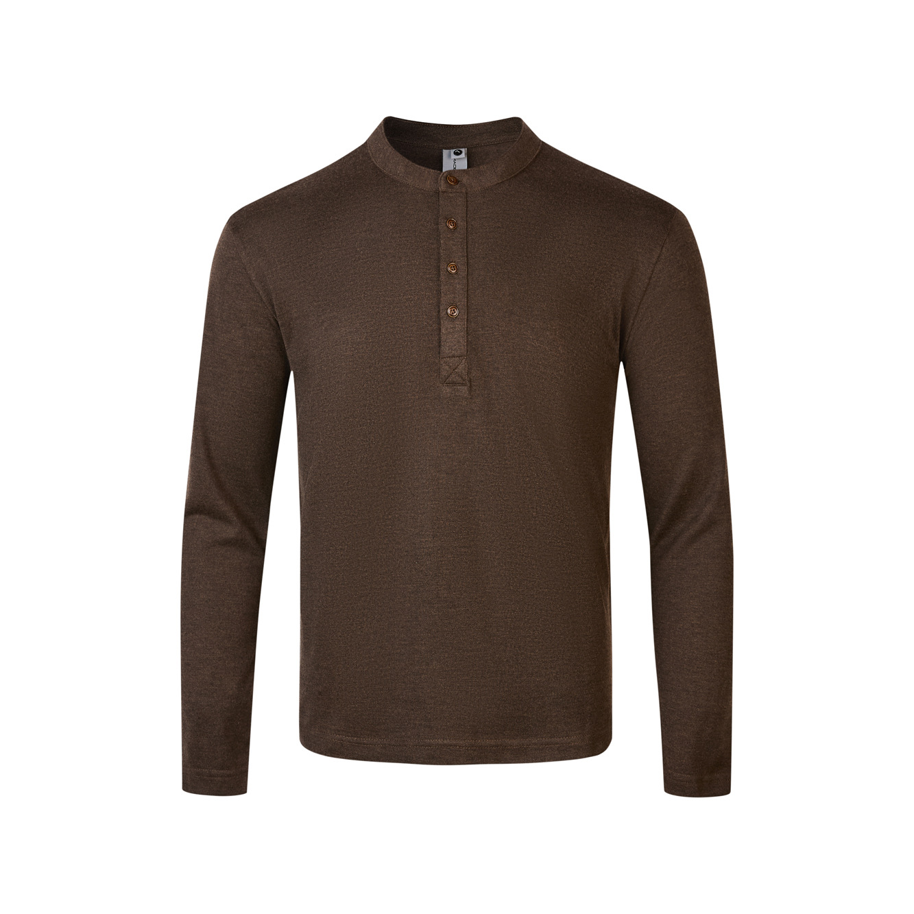 EME hombre lana australiana Henry cuello sólido fondo camiseta de manga larga ajustada otoño invierno 25 nueva camiseta de punto