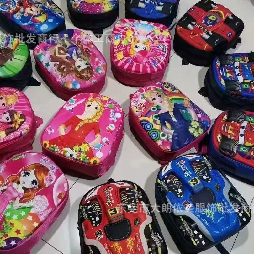 Остатки детских школьных рюкзаков для детского сада и начальной школы, рюкзаки с мультяшными машинками для мальчиков и девочек, оптом