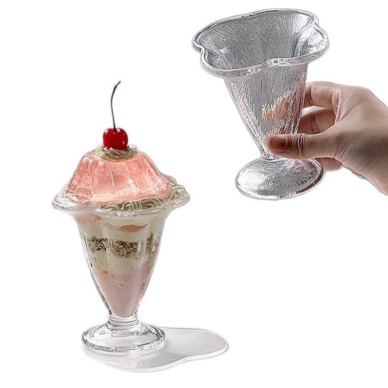 Simple ins viento taza Buffet helado postre pasha taza de helado irregular red bebida fría taza de pies cortos