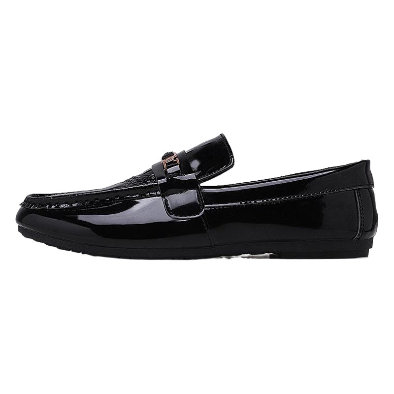 2023 primavera versátil de los hombres de estilo coreano social perezoso zapatos casuales estilista zapatos de cuero brillante