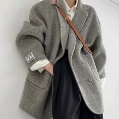 女性のための両面カシミヤコート 2025 秋と冬の新しいウールの小さなハイエンドショートスーツウール韓国スタイルのコート