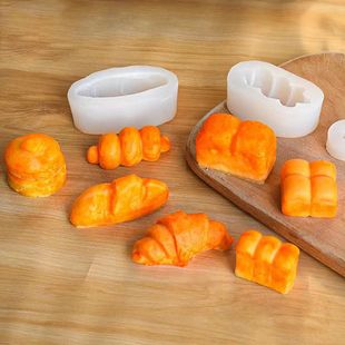 Decompression Pinch Vent Toy Artificial Bread Four-compartment Bread Silicone Mold Muffin Bread Plaster Silicone Mold