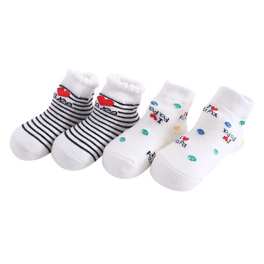 2 pairs newborn cotton socks spring and autumn thin 0-1 year old baby baby socks baby short socks maternal and child supplies wholesale