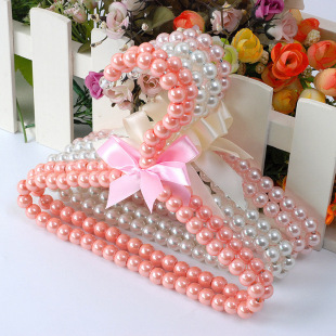 Ready Stock, Quick Delivery, Handmade Pearl Clothes Hanger, Puppy and Cat Clothes, Pearl Clothes Hanger, High-Quality Iron Princess Style Small Clothes Hanger