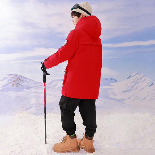  new children's down jacket boys medium and long Korean style thickened versatile loose children's clothing medium and large children's winter clothing