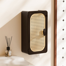 中古风防溅水纸巾收纳盒多功能壁挂式厕所卫生间塑料大容量抽纸盒