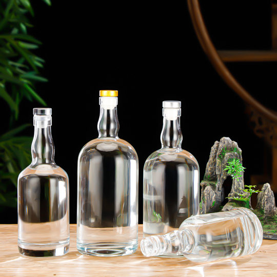 in stock 100ml Vodka Liquor Bottle Foreign Wine Bottle Glass Wine Bottle Empty Bottle Sealed Transparent Small Wine Bottle Fruit Wine Bottle