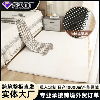 北欧加厚仿兔毛毛皮地毯客厅茶几长绒毯少女卧室满铺床边榻榻米