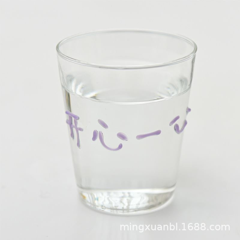 Pintado a mano de letras de colores graffiti vidrio ins borosilicato de vidrio resistente al calor taza de jugo taza de café taza de leche