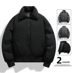 立领防风棉服男款冬季2025新款美式加厚保暖情侣面包服外套
