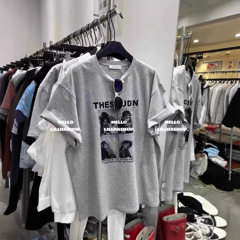 Summer Pure Cotton Short-Sleeved T-Shirt for Women 2026 New Popular Design Niche American High Street Loose Half-Sleeved Top Summer Pure Cotton Short-Sleeved T-Shirt for Women 2026 New Popular Design Niche American High Street Loose Half-Sleeved Top