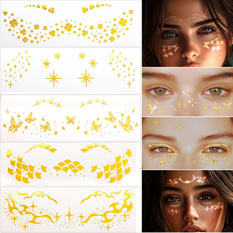 Cross-border Bronzing Freckles Tattoo Sticker Waterproof Face Makeup Sticker European and American Performance Face Sticker Temporary Disposable Tattoo Sticker