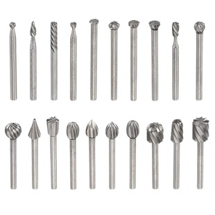 3mm Handle High Speed Steel Woodworking Rotary File suit Single Groove Milling Cutter Wood Carving High Speed Steel Small Rotary File