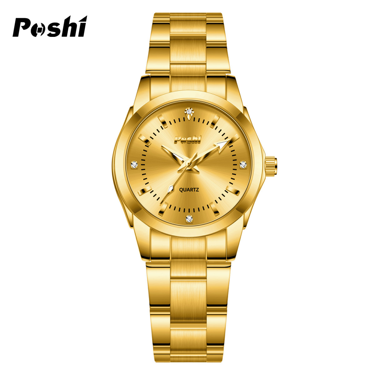 Una pieza de envío POSHI Watch Diamond Impermeable Luminoso Moda Simple Cinturón de acero Cuarzo Reloj para mujer Reloj para mujer