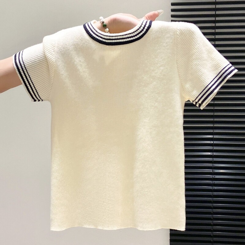 "Guier" Round Neck Knitted Sweater for Women, Summer 2026 New Style, French Retro Versatile Casual Top "Guier" Round Neck Knitted Sweater for Women, Summer 2026 New Style, French Retro Versatile Casual Top