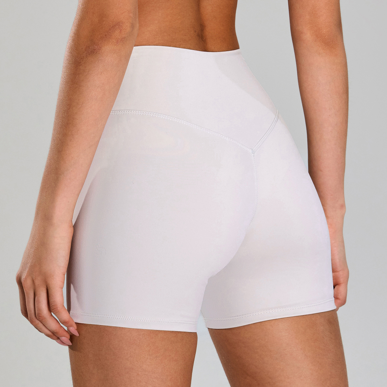 Pantalones cortos de yoga transpirables de secado rápido desnudo transfronterizo, pantalones de fitness de cintura alta para mujer, pantalones cortos deportivos ajustados para correr con glúteos
