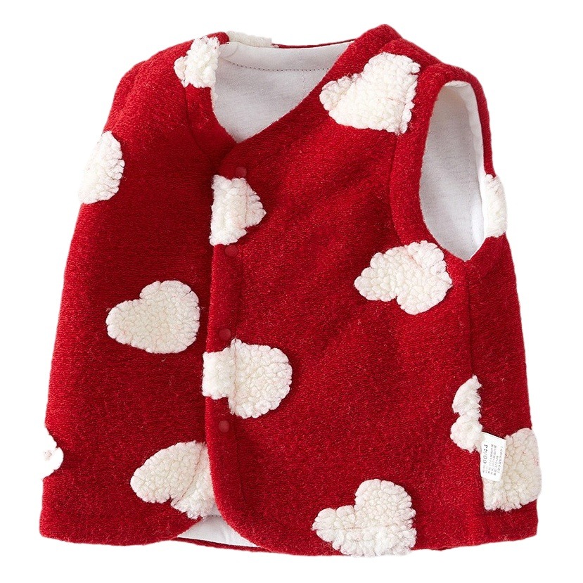 Chaleco de bebé Otoño e Invierno engrosado chaleco infantil bebé cálido chaleco exterior desgaste chaleco tridimensional ropa de año de amor