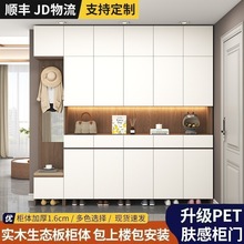 意式实木鞋柜进门玄关柜客厅隔断家用一体靠墙入户鞋柜鞋柜高立式