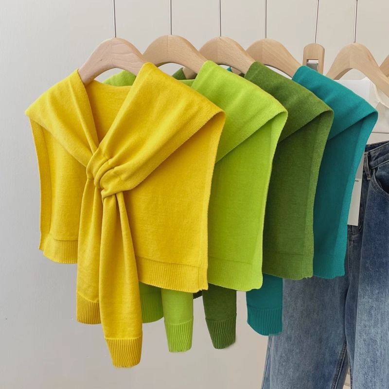 Daifa New Fashion All-match Cross Shawl Women's Air-conditioned Room Knitted Shawl Outer Decoration Sunscreen Waistcoat