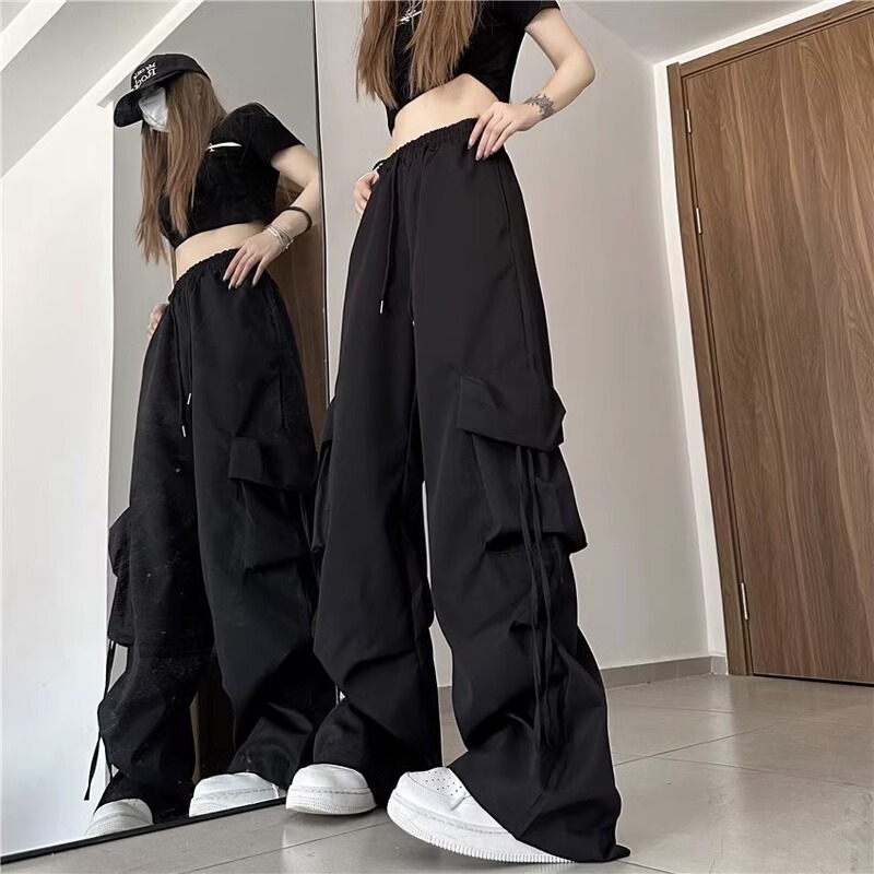oversize多巴胺帅气工装裤子女宽松美式复古显瘦直筒休闲阔腿裤子|undefined