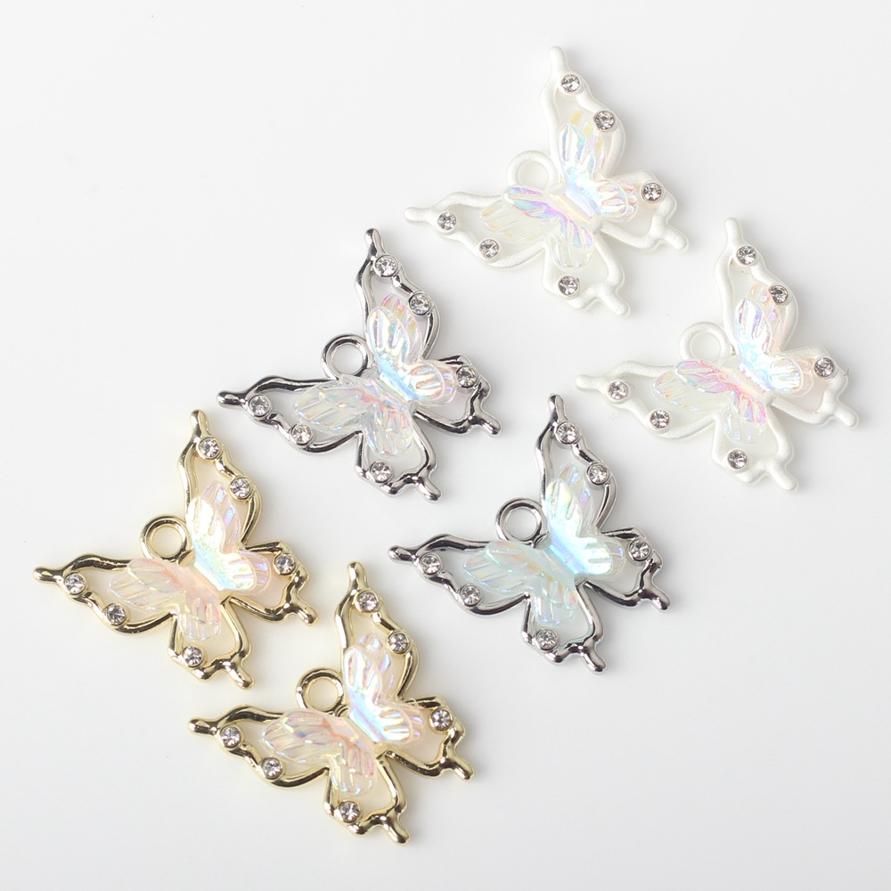 10 Pcs/package Ig Style Sweet Butterfly Alloy Resin Plating Inlay Jewelry Accessories display picture 5