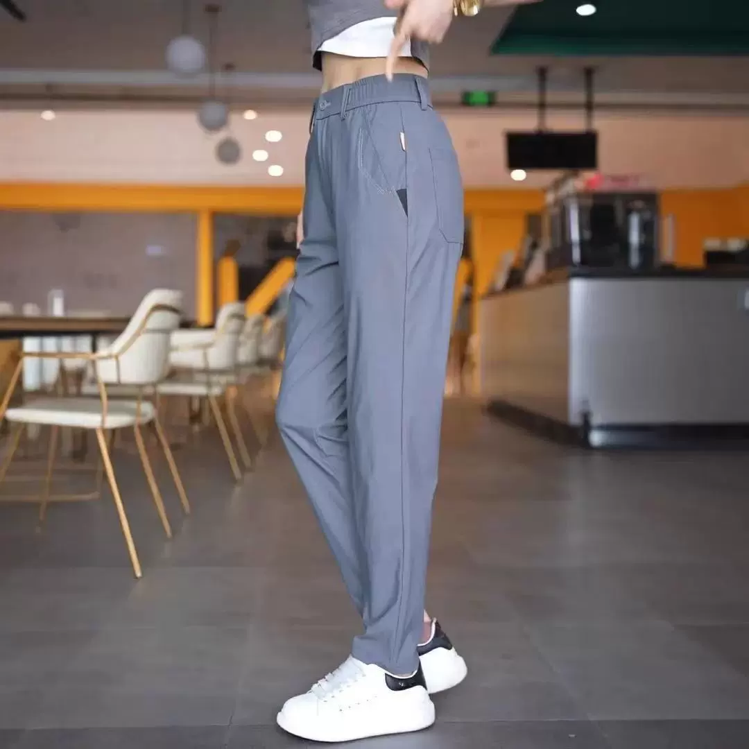 Летние тонкие модные простые повседневные брюки для мужчин новые быстрые сушки свободные прямые бизнес-брюки большого размера