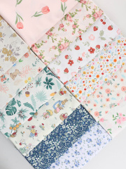 服やスカート用の小さな花柄生地、花柄生地、手作りの生地、田園風の綿生地
