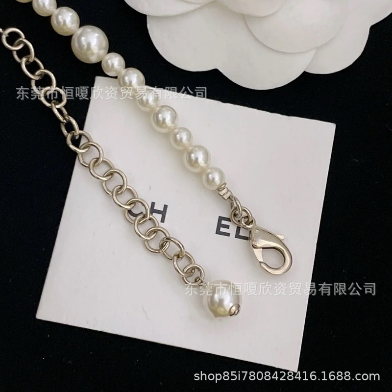 Xiaoxiangjia ペアレター ダブル C スター サイズ パール ネックレス レディース 香りのおばあちゃん プレミアム鎖骨チェーン 工場直販|undefined