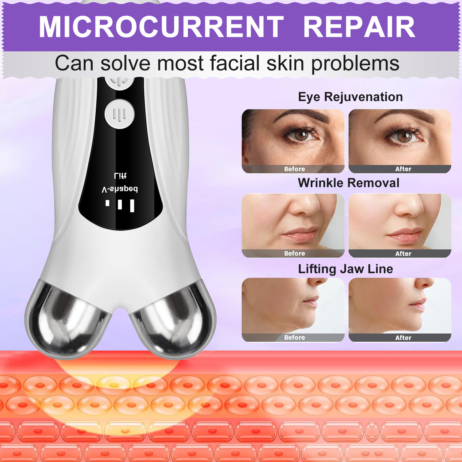 Beauty Instrument Facial V-Face Introduction Instrument Handheld Facial Massager Electronic Beauty Instrument S-Face Lifting Instrument Cross-Border