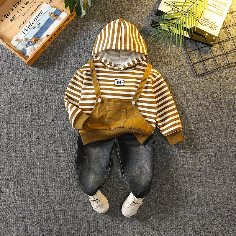 6091 traje de suéter para niños primavera y otoño 2024 nuevo estilo para niños ropa de moda estilo occidental traje de dos piezas de otoño para niños