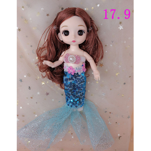 16 cm 6 inch bjd fashion doll princess OB11 dress up baby clothes denim wedding dress girl accessories