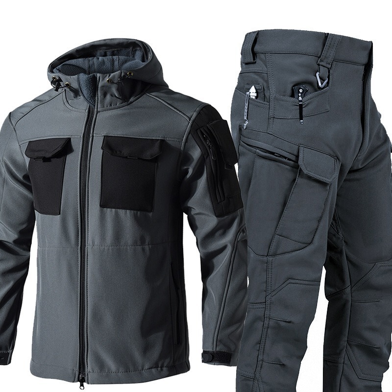 Beetle Sharkskin Softshell Jacket Short Sleeve Set Camouflage Jacket Waterproof Military Jacket Warm