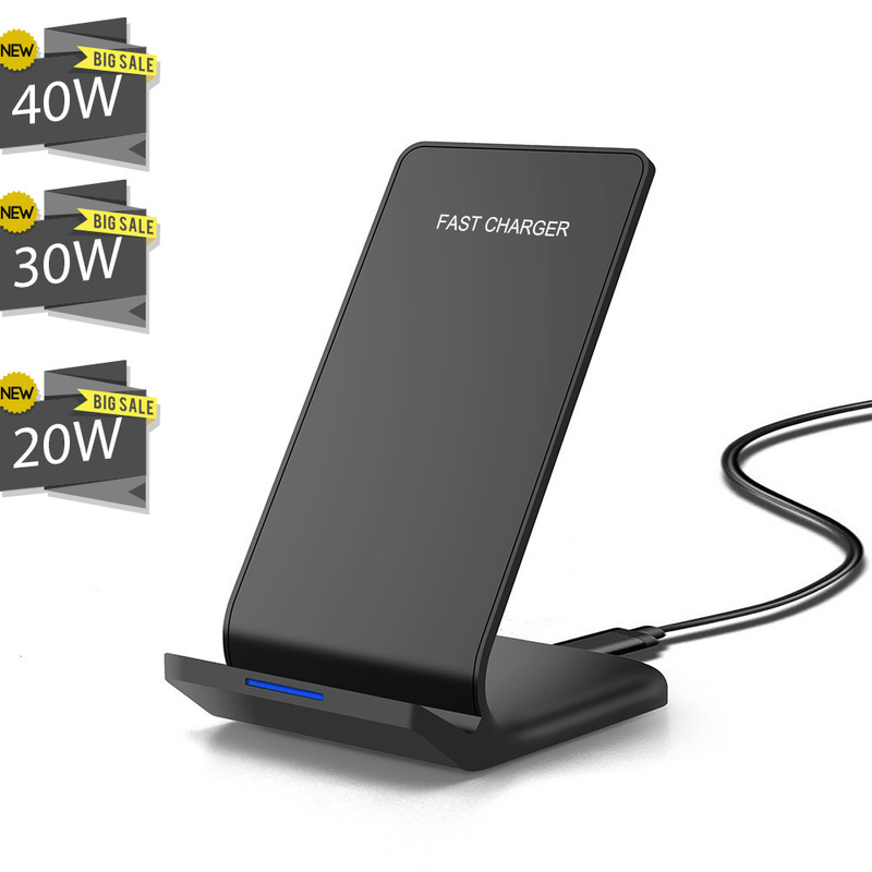 20W/30W/40W Smart Vertical Wireless Fast Charging Base Factory Direct Sales Mobile Phone Holder Wireless Charger