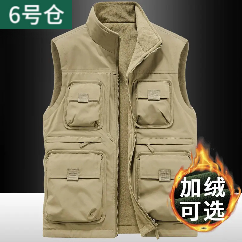 多口袋马甲秋冬工装休闲马甲钓鱼登山户外新款加绒马甲|undefined