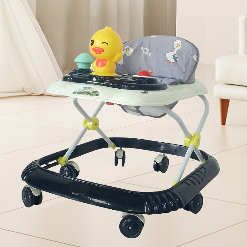 Cochecito andador para bebés con cuatro velocidades ajustables, cochecito musical, antivuelco, ajustable, portátil, plegable.