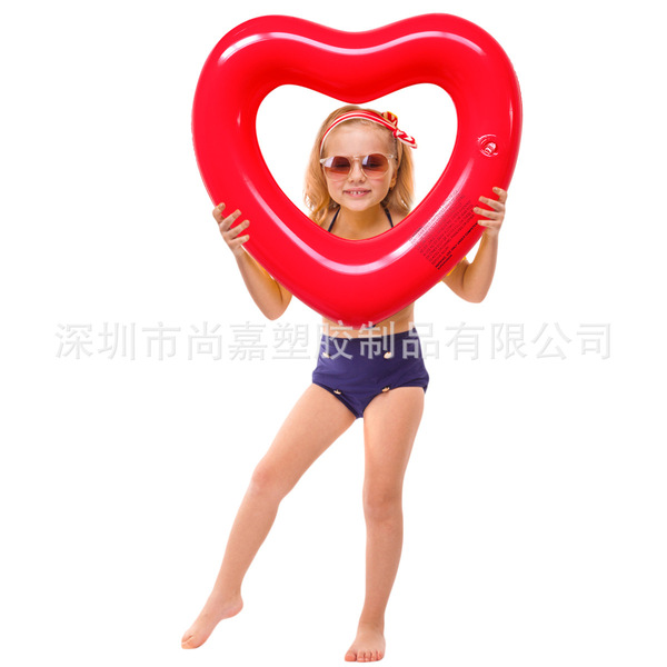 inflatable swimming ring PVC for adults heart shaped