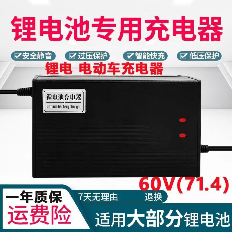 电动车锂电池充电器48V60V72V5A8A10A平衡车充电器三元锂磷酸铁锂