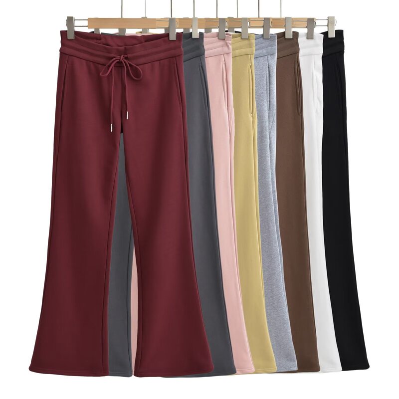 Hot girl Autumn casual micro horn Terry sweatpants extended drawstring bag hip slim fit long leg pants Hot girl Autumn casual micro horn Terry sweatpants extended drawstring bag hip slim fit long leg pants