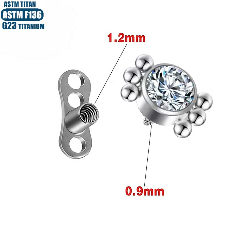 16G labret stud size and finish detail