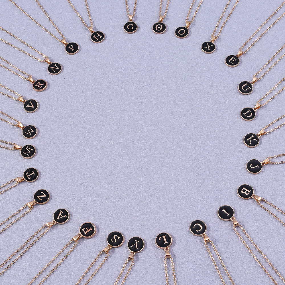 Fashion Letter Alloy Enamel Womenu0027S Pendant Necklace 1 Piece