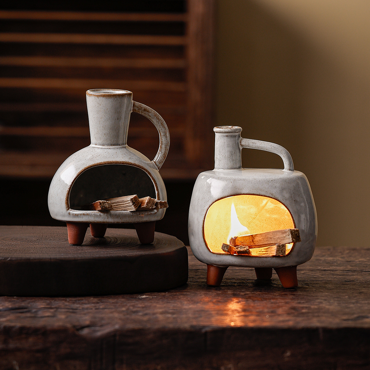 Peruvian Sacred Wood Fireplace Niche High-End Aromatherapy Burner Meditation Yoga Lavender Sage Purification and Demagnetization Incense Burner
