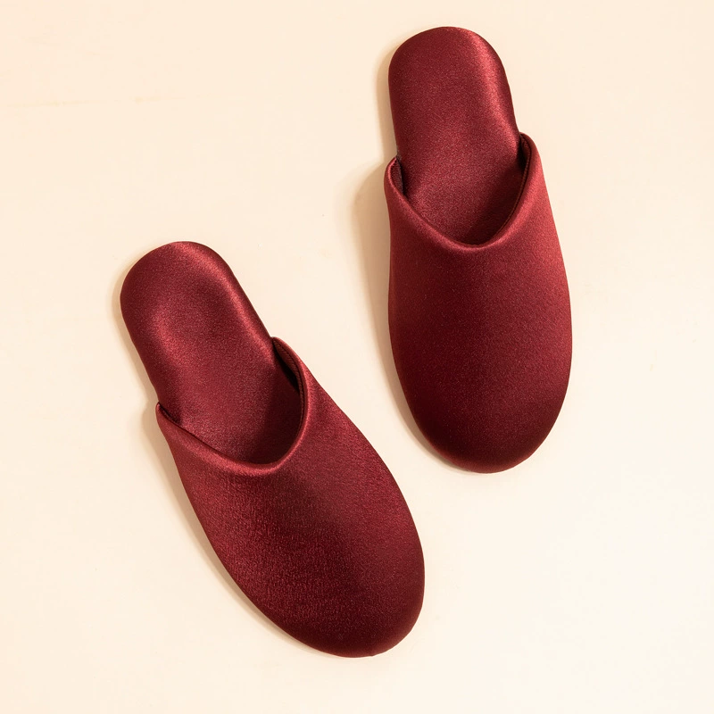 Winter festive red slippers for beloved, footwear