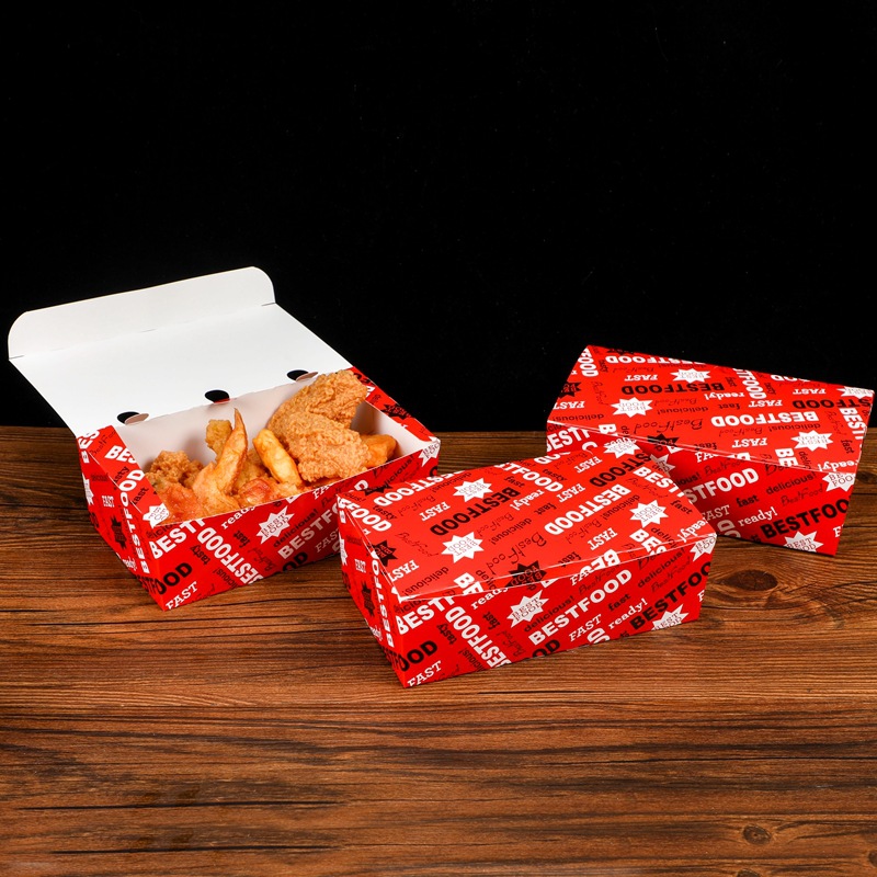 一次性快餐打包盒炸鸡外卖包装盒食品外卖盒可印logo