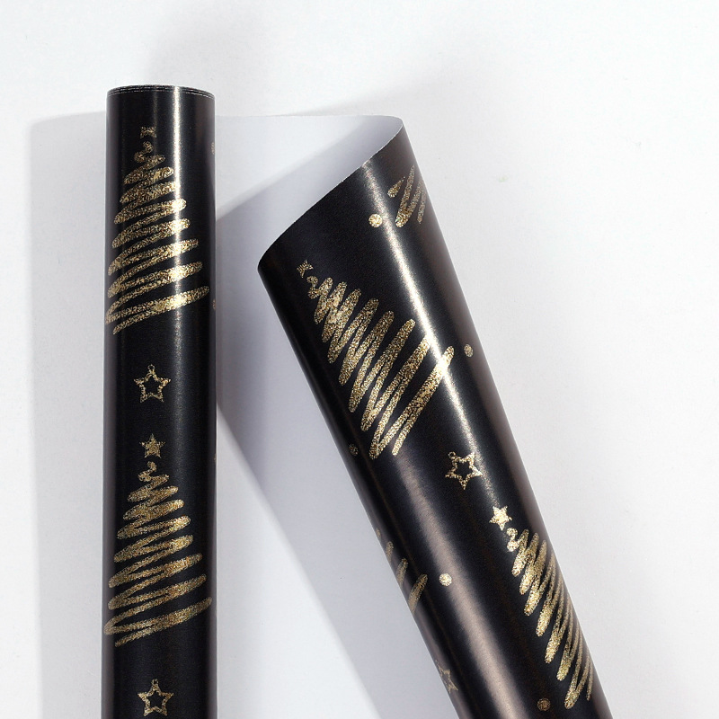 크리스마스 시리즈-블랙 골드 소나무/롤; 43*300cm