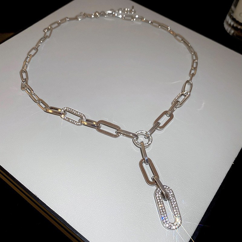 欧美跨境几何水滴高级感项链小众气质冷淡风毛衣链秋冬新款饰品女详情31